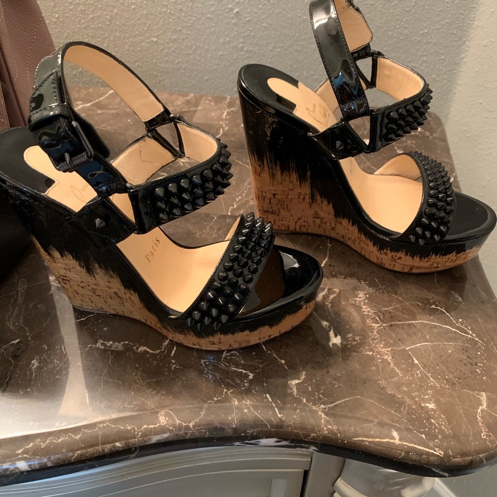 Christian louboutin spike wedge